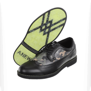 Men's Camo Wingtip Brogue Shoes - Black