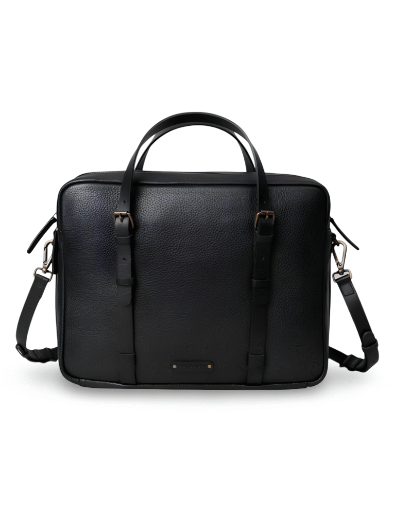 The Loire Attache - Jet Black Leather