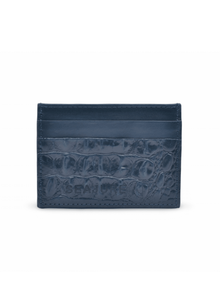 SEAJURE – Croc Embossed Leather Card Holder