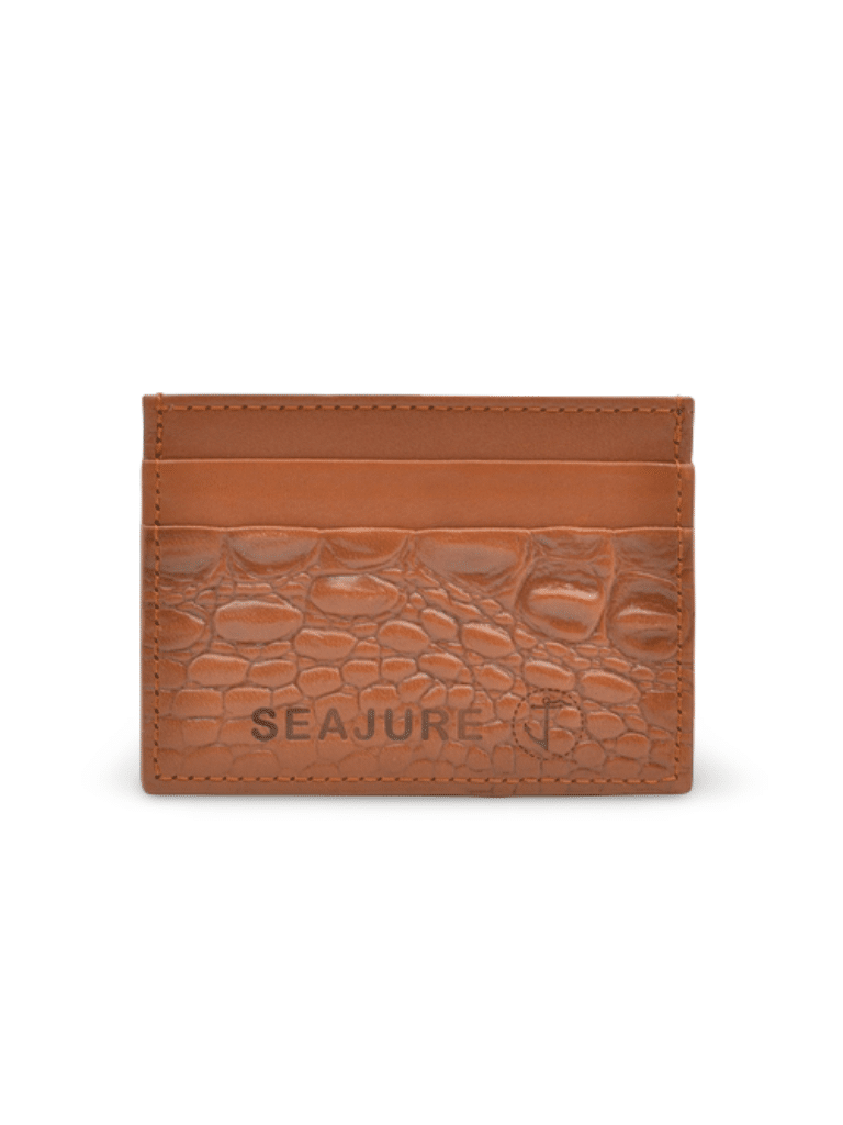 SEAJURE – Croc Embossed Leather Card Holder