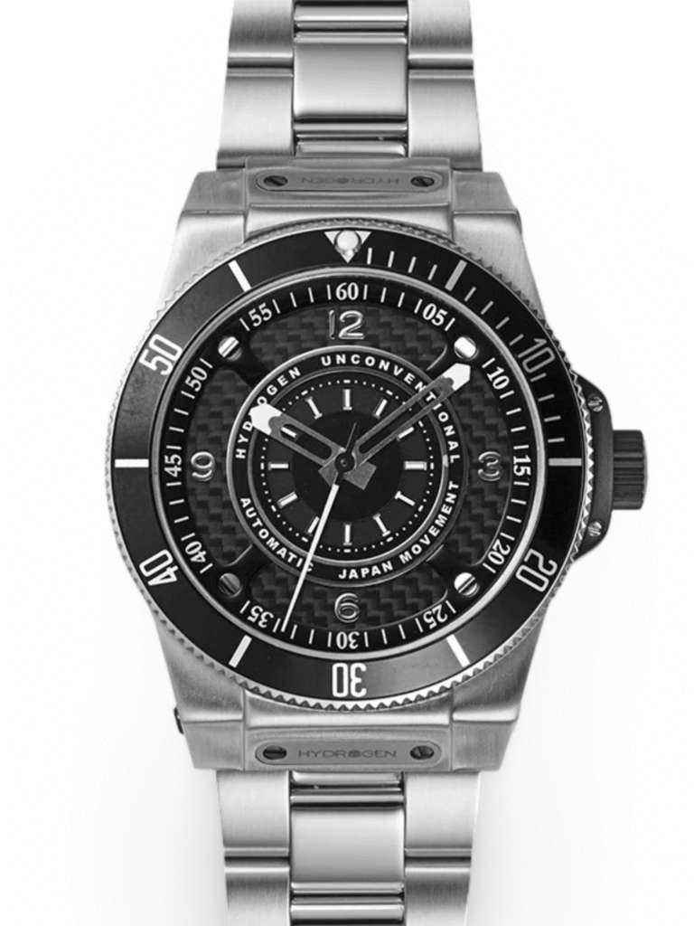 Hydrogen Watch – Sportivo | Silver Black Bracelet