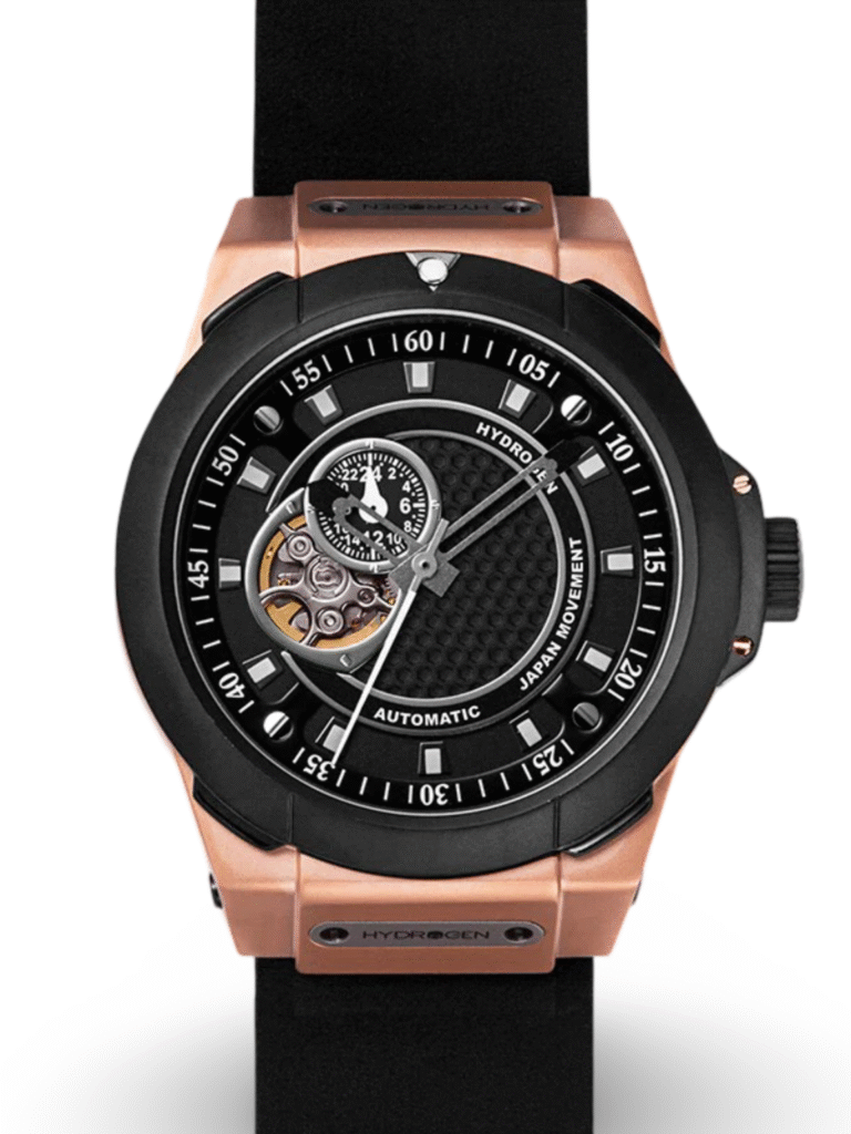 Hydrogen Watch – Vento | Black Rose Gold Leather