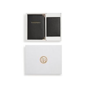 Nutcombe Black Passport Holder & Credit Card holder Gift Box