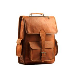 Vintage Leather Laptop Backpack Shoulder Bag Rucksack Bag.